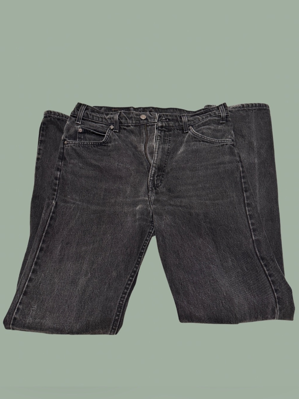 Vintage Men’s Orange Tab Levi’s - Black, Straight Leg